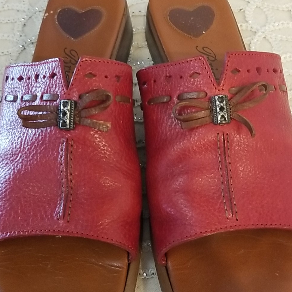 Brighton Java Leather Mules / Slides, Size 7 - image 3